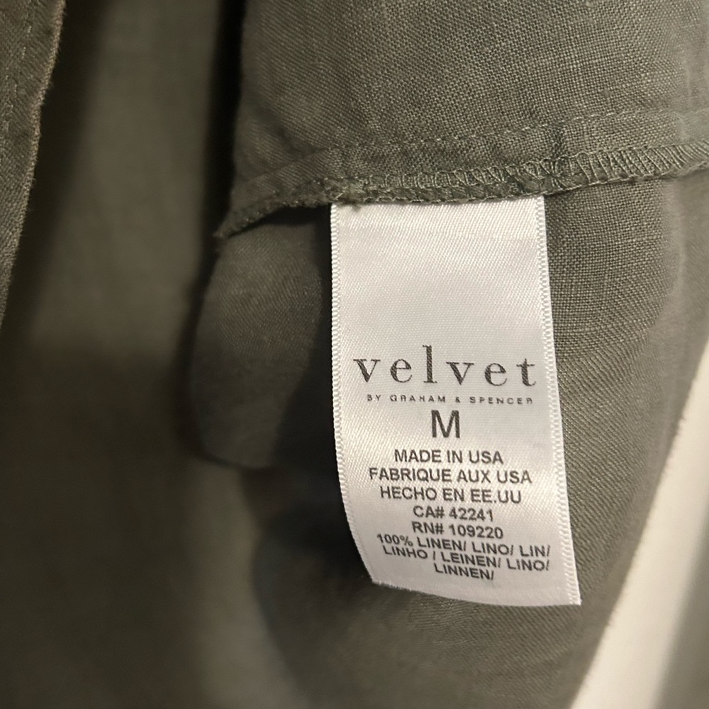 Velvet by Graham & Spencer Linen Button Up Blouse Lg - Picture 5 of 6